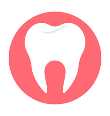 Obraz premium Tooth Colored Vector Icon