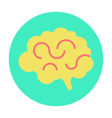 Human Brain Colored Vector Icon
