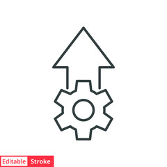 Operational excellence line icon. Simple outline style symbol. Optimize technology, innovation, production growth concept. Vector illustration isolated on white background. Editable Stroke EPS 10.