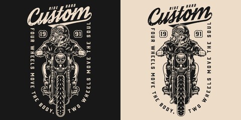 Custom motorcycle vintage print