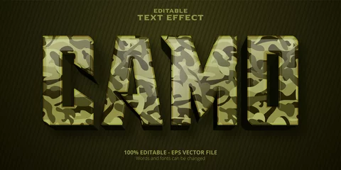 Foto op Canvas Camouflage style text effect Camo text © Cansu