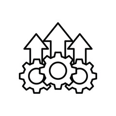 Operational excellence line icon. Simple outline style symbol. Optimize technology, innovation, production growth concept. Vector illustration isolated on white background. EPS 10.
