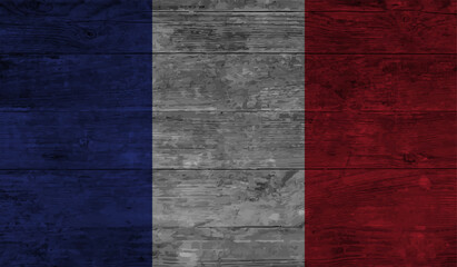 Grunge France flag. France flag with waving grunge texture.