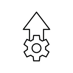 Operational excellence line icon. Simple outline style symbol. Optimize technology, innovation, production growth concept. Vector illustration isolated on white background. EPS 10.
