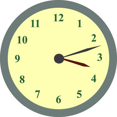 Office clock. Lack of time. Round clock.