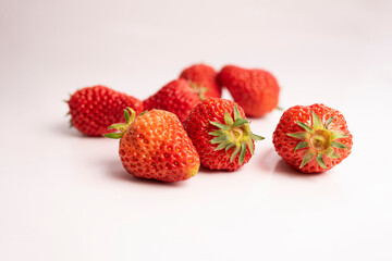 Ripe strawberry isolated on white background