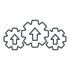 Operational excellence line icon. Simple outline style symbol. Optimize technology, innovation, production growth concept. Vector illustration isolated on white background. EPS 10.