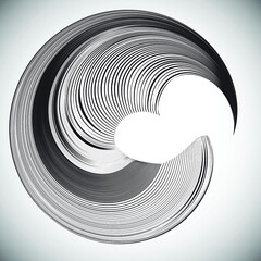 Lines in unusual Form . Spiral Vector Illustration .Technology round. Wave Logo . Design element . Abstract Geometric shape .