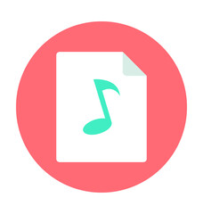 Music File Colored Vector Icon