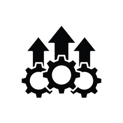 Operational excellence glyph icon. Simple solid style symbol. Optimize technology, innovation, production growth concept. Vector illustration isolated on white background. EPS 10.