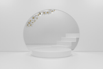 Abstract minimal scene, design for cosmetic or product display podium 3d render.	

