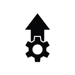 Operational excellence glyph icon. Simple solid style symbol. Optimize technology, innovation, production growth concept. Vector illustration isolated on white background. EPS 10.