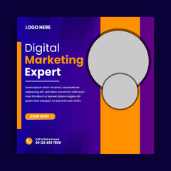 Digital marketing expert business social media banner square flyer promotion social media post template Entrepreneur Marketing ads