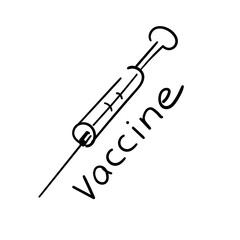 Syringe and inscription Vaccine.