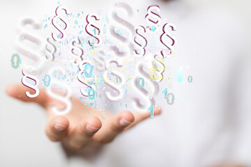 Fototapeta premium Lawyer and advocate on-line law services concept.