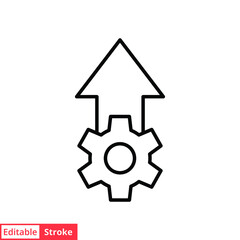 Operational excellence line icon. Simple outline style symbol. Optimize technology, innovation, production growth concept. Vector illustration isolated on white background. Editable Stroke EPS 10.