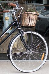 Fototapeta na wymiar Berries in a basket on a bike
