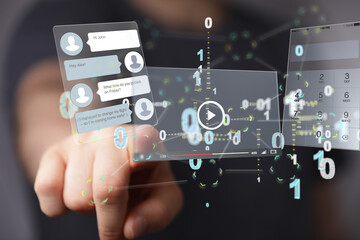 media develop interface web application in hand