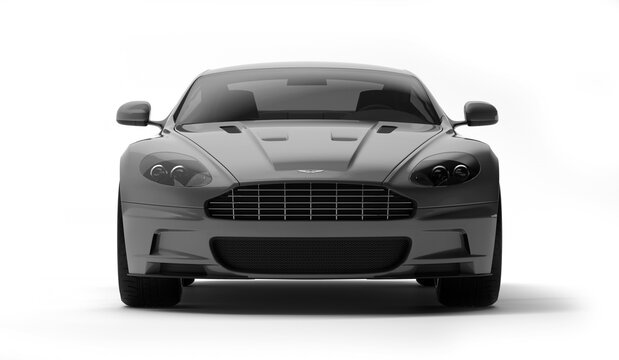 Almaty, Kazakhstan. April 15: British luxuty sport car coupe Aston Martin DBS on black background. 3D render