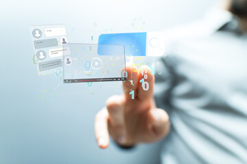 media develop interface web application in hand