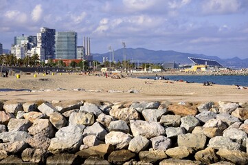 Plaża w Barcelonie.
