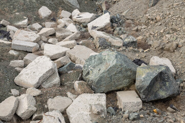 beautiful mountain stone quarry on the pass