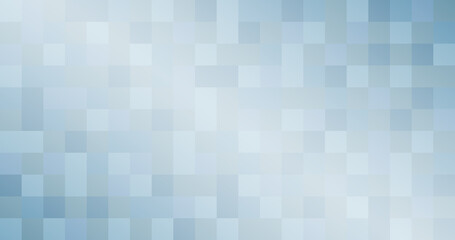 Abstract light blue square pattern in gradient background. Wallpaper with pixels.
