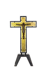 Jesus Christ crucifixion. Cross isolated on white background