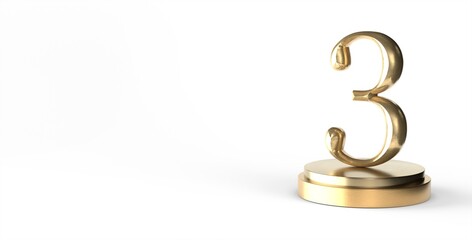 3rd place letter in 3d isolated