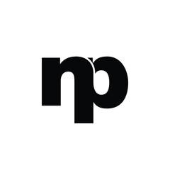 Letter NP simple logo design vector