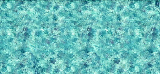 Abstract cyan, white and black wet watercolor paint grunge texture background