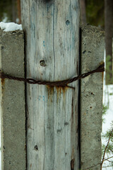 old wooden post