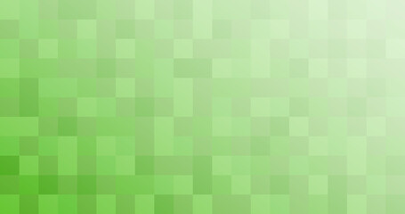 Abstract green square pattern in gradient background. Wallpaper with pixels.