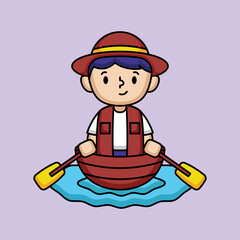 Cute kid in fisherman costume