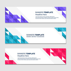 Set of horizontal banner design modern social media template isolated white background 