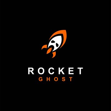 Rocket ghost logo, ghost vector logo