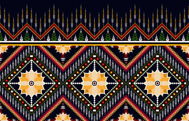 Gemetric ethnic oriental ikat pattern traditional Design for background,carpet,wallpaper,clothing,wrapping,batic,fabric,vector illustraion