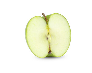 Sliced apple green isolated on white background.