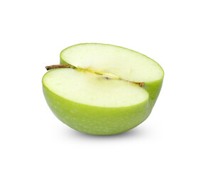 Sliced apple green isolated on white background.