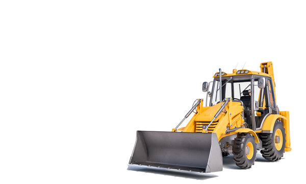 excavator scraper on the white background.