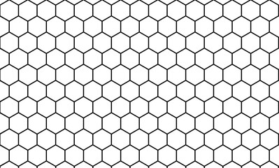 Abstract  hexagon or honeycomb pattern background, with black white colors. Vector illustration 