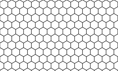 Abstract  hexagon or honeycomb pattern background, with black white colors. Vector illustration 