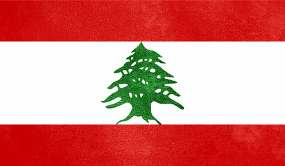 Grunge Lebanon flag. Lebanon flag with waving grunge texture.