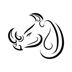 Black and white line art of rhino head.Black and white line art of rhino head. Good use for symbol, mascot, icon, avatar, tattoo, T Shirt design, logo or any design you want.