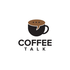 Coffee talk logo design template