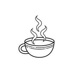 Cup hot tea or coffee color line icon. Pictogram for web page, mobile app, promo.