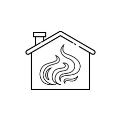 Heating house color line icon. Pictogram for web page, mobile app, promo.