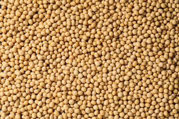 Heap of soy as background, top view