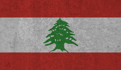 Grunge Lebanon flag. Lebanon flag with waving grunge texture.