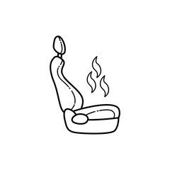 Heated car seat color line icon. Pictogram for web page, mobile app, promo.